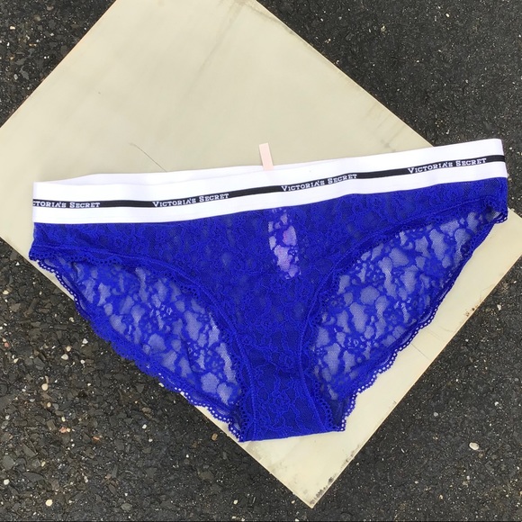 4 pair Victoria Secret Blue Purple set lace OS - Picture 1 of 11